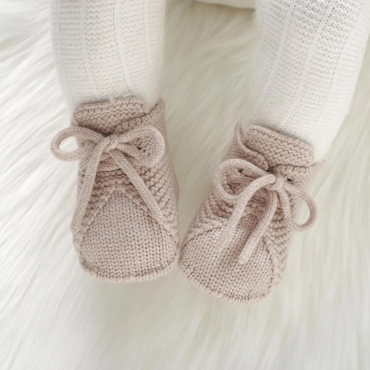 mimixiong Baby Booties Newborn Infant Sock Shoes Hand Knitted Boy and Girl Cozy Shoes