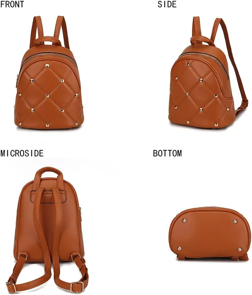 MKF Collection Backpack for women, Vegan Leather Top-Handle satchel Lady Travel Bookbag