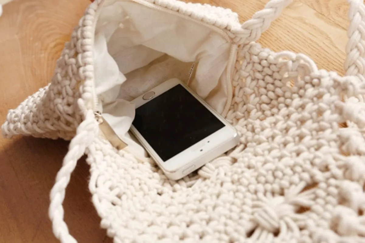 Mobile Phone Straw Bag Women Cross Body Bags Summer Girl Beach Messenger Bag