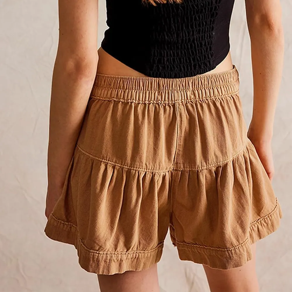 MOLERFO High Waisted Jean Shorts Women Ruffle Shorts Booty A Line Shorts Y2k Cute Skorts Bloomer Baggy Denim Shorts