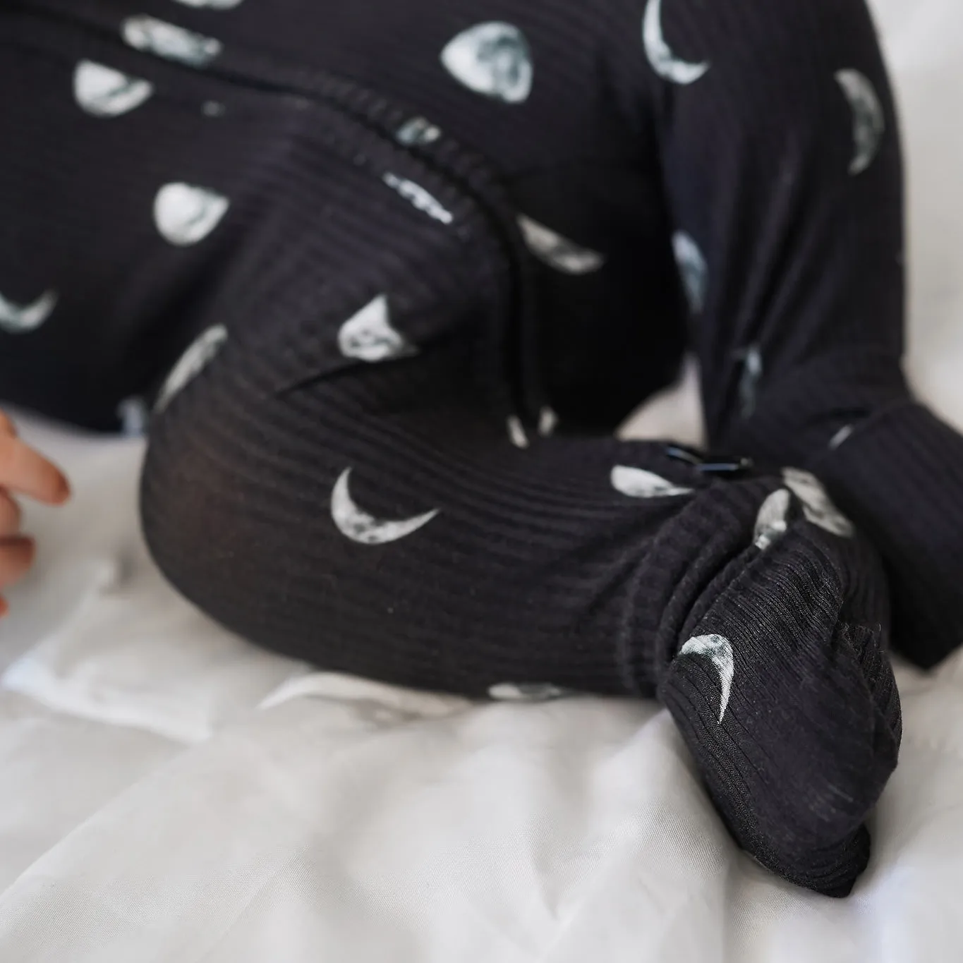 Moon Phases Small Ribbed Zip Romper
