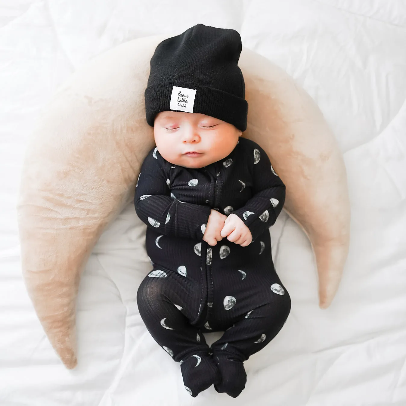 Moon Phases Small Ribbed Zip Romper
