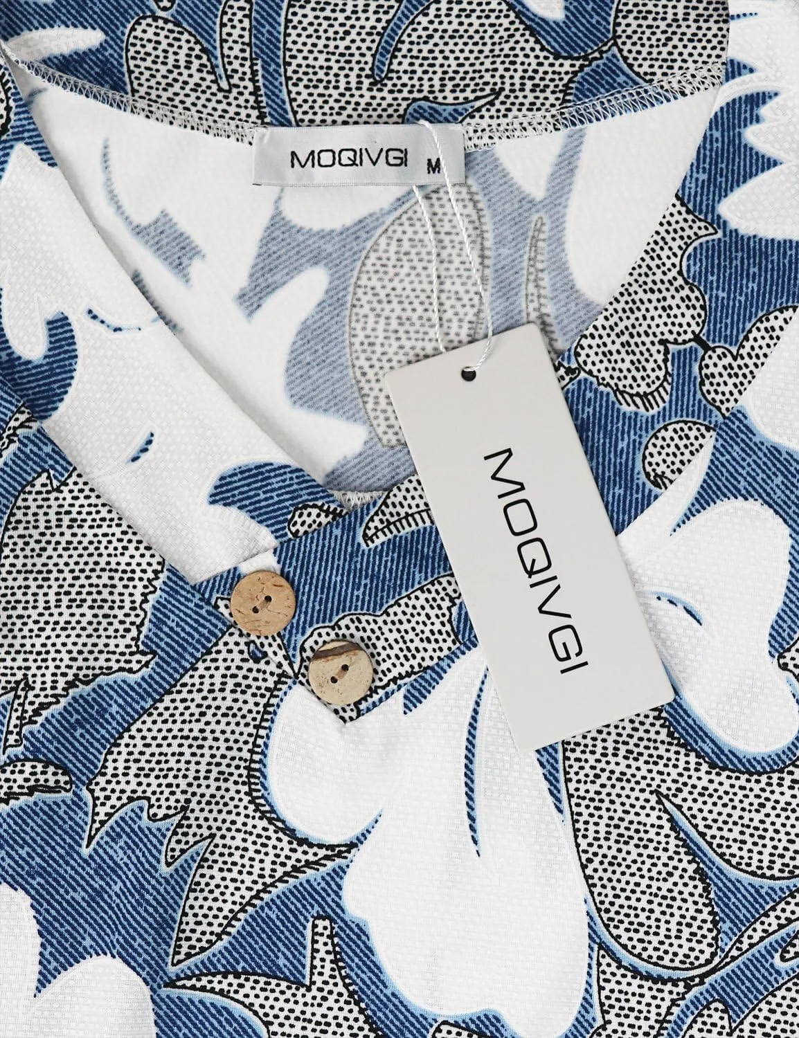MOQIVGI Womens V Neck Short Sleeve Floral Print Blouse Tops Fashion Casual Tunic Shirts
