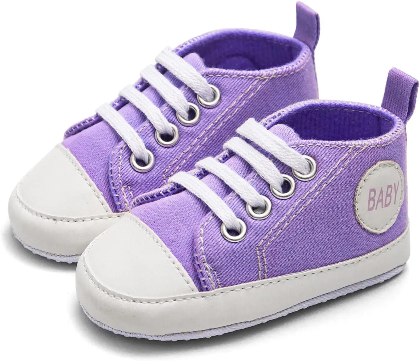 Newborn Baby Girls Boys Canvas Sneakers Soft Sole High-Top Ankle Shoes Infant First Walkers Crib Shoes Slip on