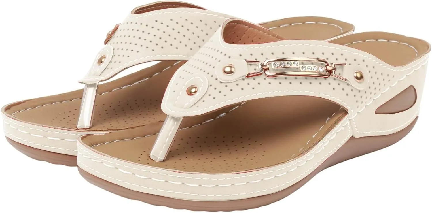 Orthopedic Sandals for Women Summer Dressy Arch Support Sandals Breathable Mesh Hollow Non-Slip Flip-Flops 2025 Casual Beach Slides