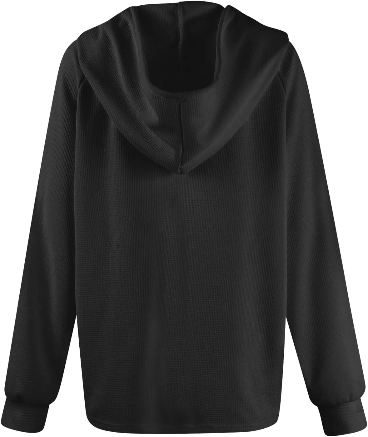 Oversized Hoodies for Women Trendy Waffle Knit V Neck Sweatshirt Cute Y2k Hoodie Long Sleeve Pullover Tops