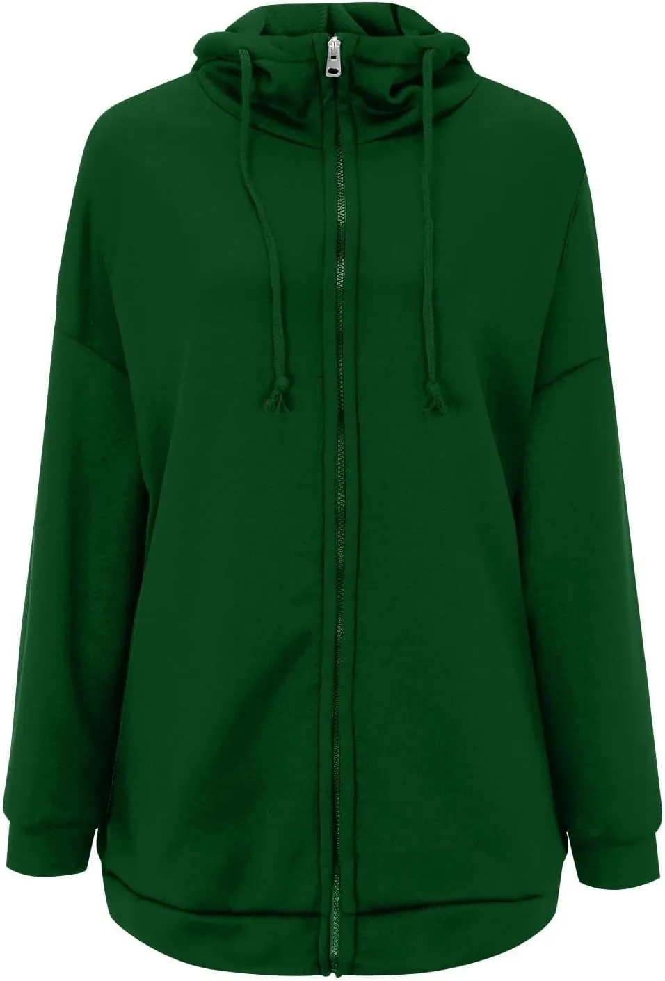 Oversized Zip Up Hoodies for Women Plus Size Long Sleeve Hooded Sweatshirt Casual Fall Long Fleece Jacket with Pockets