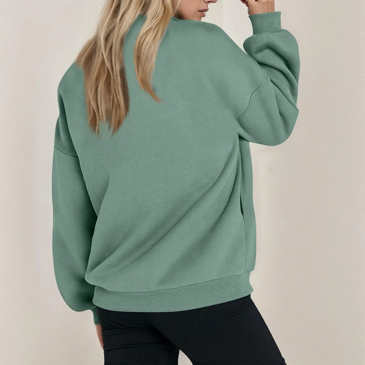 Oversized Zip Up Sweatshirt Women Bomber Fleece Zip Up Jacket Casual Athletic Workout Sweat Jackets with Pockets