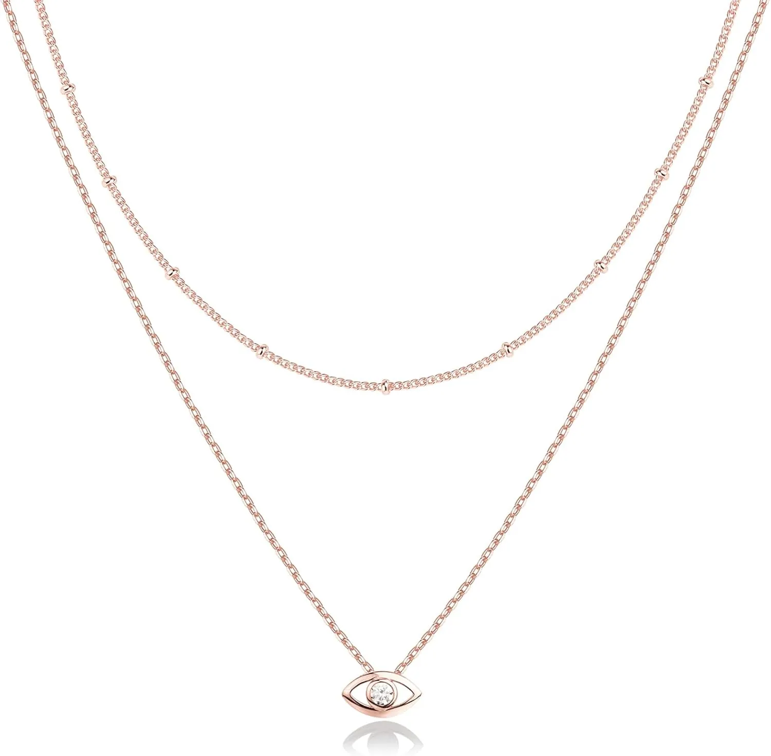 PAVOI 14K Gold Plated Layering Necklaces | Stylish Minimalist Design Pendant Necklaces | Butterfly, Heart, Lock, Evil Eye, Coin, Lightning Bolt, Circle, Cross Pendants for Women