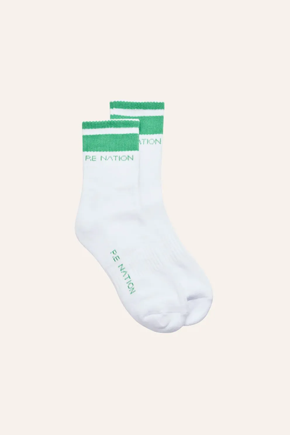 P.E NATION HOMAGE SOCK - OPTIC WHITE/GREEN