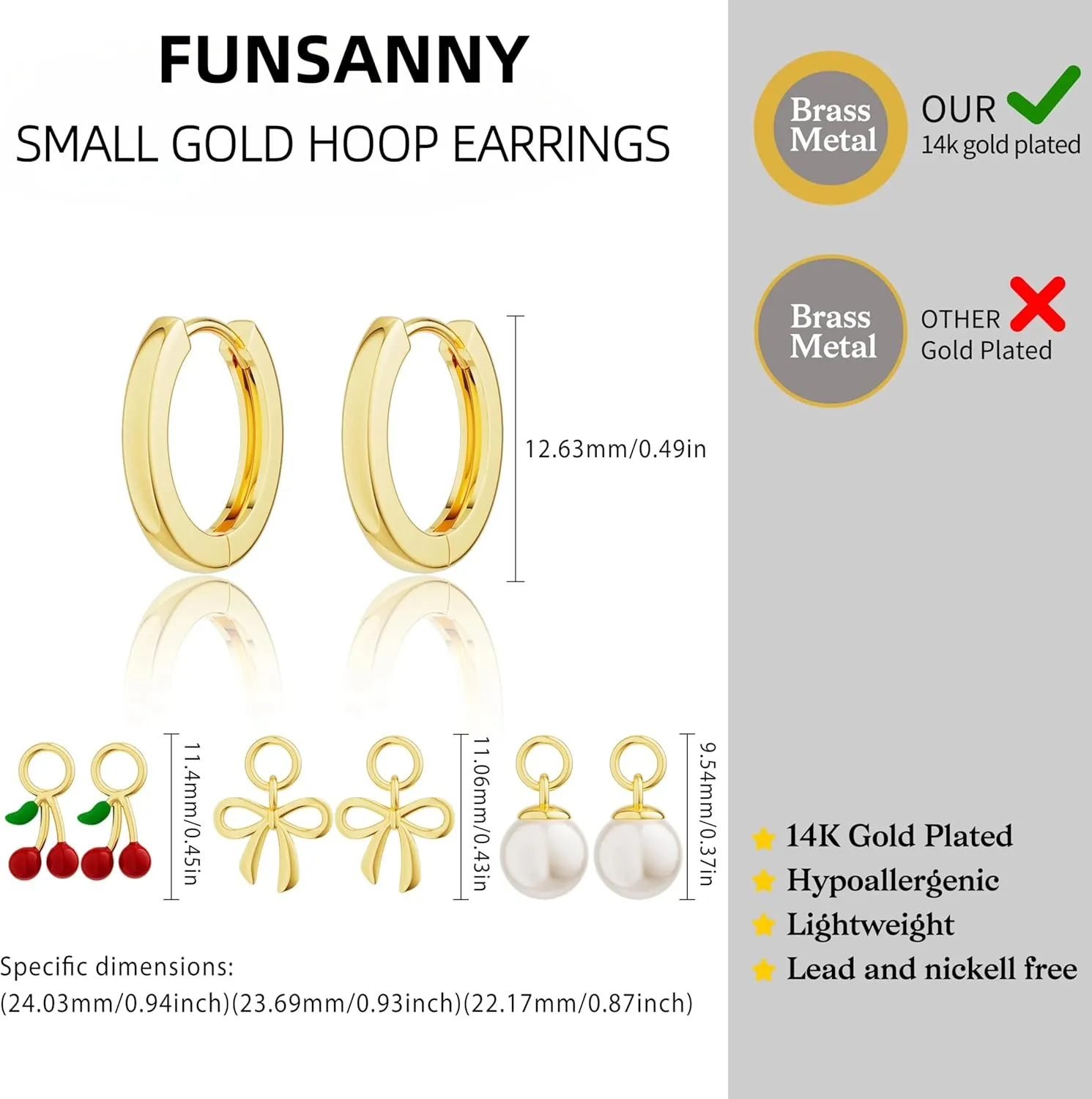 Pearl Earrings for Women - Dainty Gold Earrings Trendy 14K Gold Plated Freshwater Pearl Dangle Hoop Stud Earrings for Women Wedding Jewelry Gift for Women