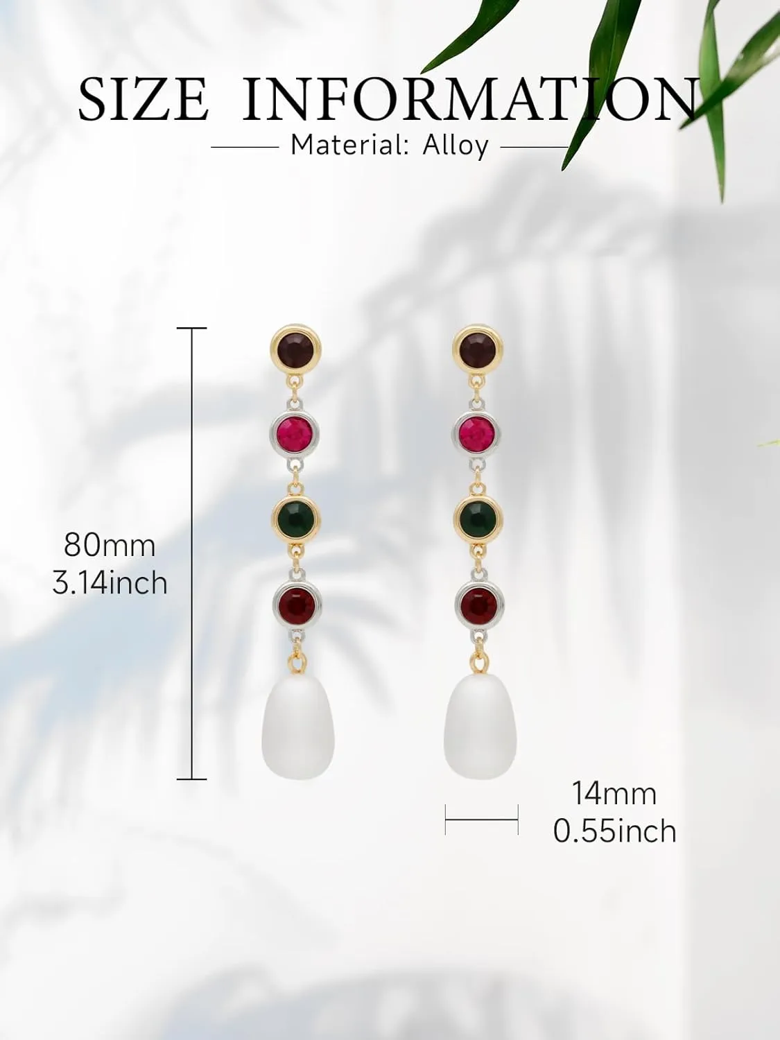Pearl Long Dangling Earrings 14K Gold Plated Pearl Dangle Earring for Women Hypoallergenic Jewelry with Durable Jewelry Box