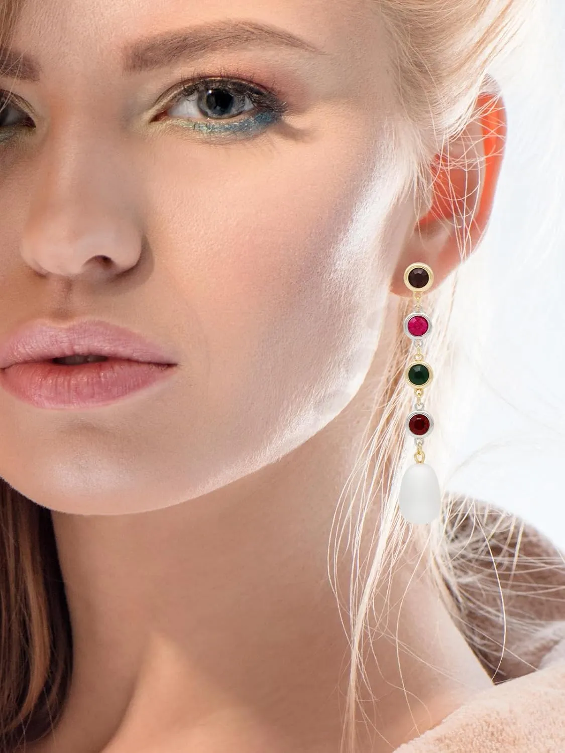 Pearl Long Dangling Earrings 14K Gold Plated Pearl Dangle Earring for Women Hypoallergenic Jewelry with Durable Jewelry Box