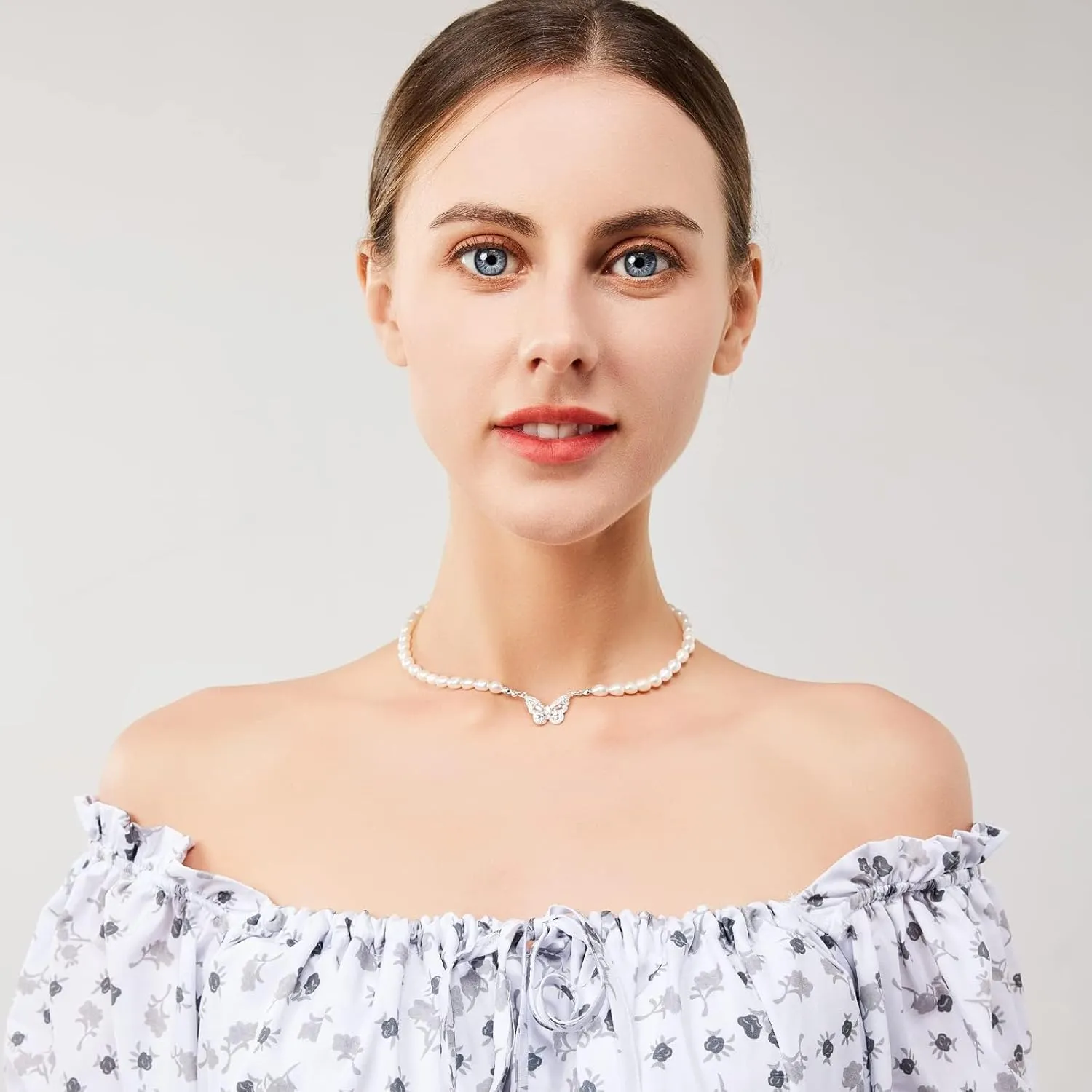 Pearl Necklaces for Women-Real Pearls - Pearl Necklace with Pendant- Dainty 14K Gold/Silver Plated White Pearl Choker & Handmade 6MM Freshwater Pearl Necklace-Elegant Wedding Jewelry Gift