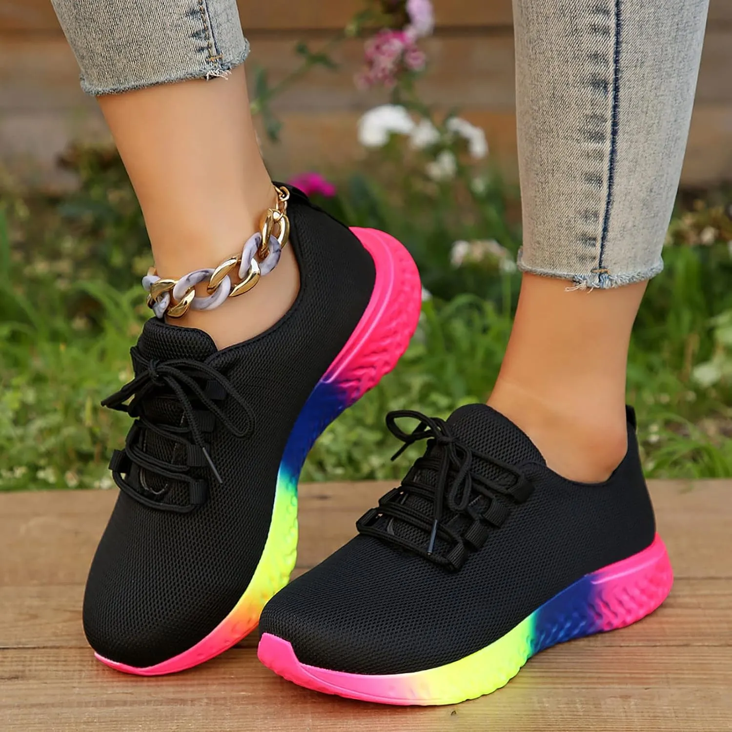 Platform Sneakers for Women Women's Shoes for Everyday Use Orthopedic Arch Support Nurse Shoes for Women Trendy High Top Sneakers for Women 2023 Black Slip On Tennis Shoes
