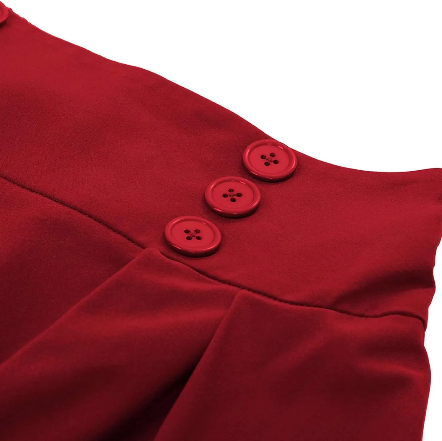 Pleated Midi Skirts for Women High Waisted A-Line Pleated Skirts Elastic Knee Length Casual Flowy Swing Flared Skirt