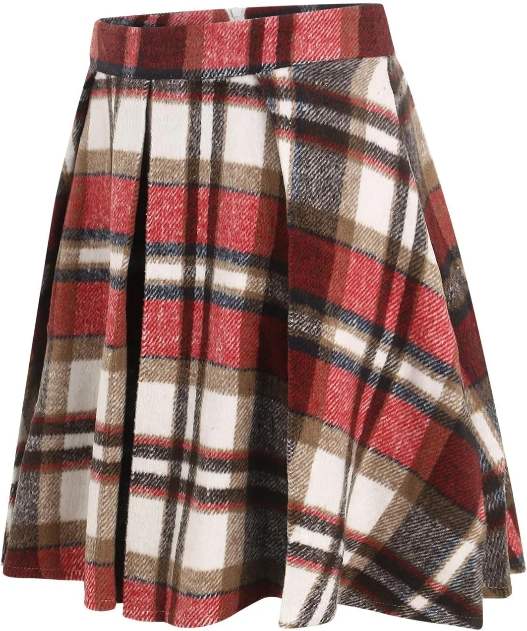 Pleated Siggy Skirts for Womens Cute Ruffle Mini Skirt Trendy High Waisted Tiered A ine Boho Checkered Stripes Flowy