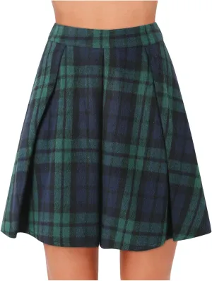 Pleated Siggy Skirts for Womens Cute Ruffle Mini Skirt Trendy High Waisted Tiered A ine Boho Checkered Stripes Flowy