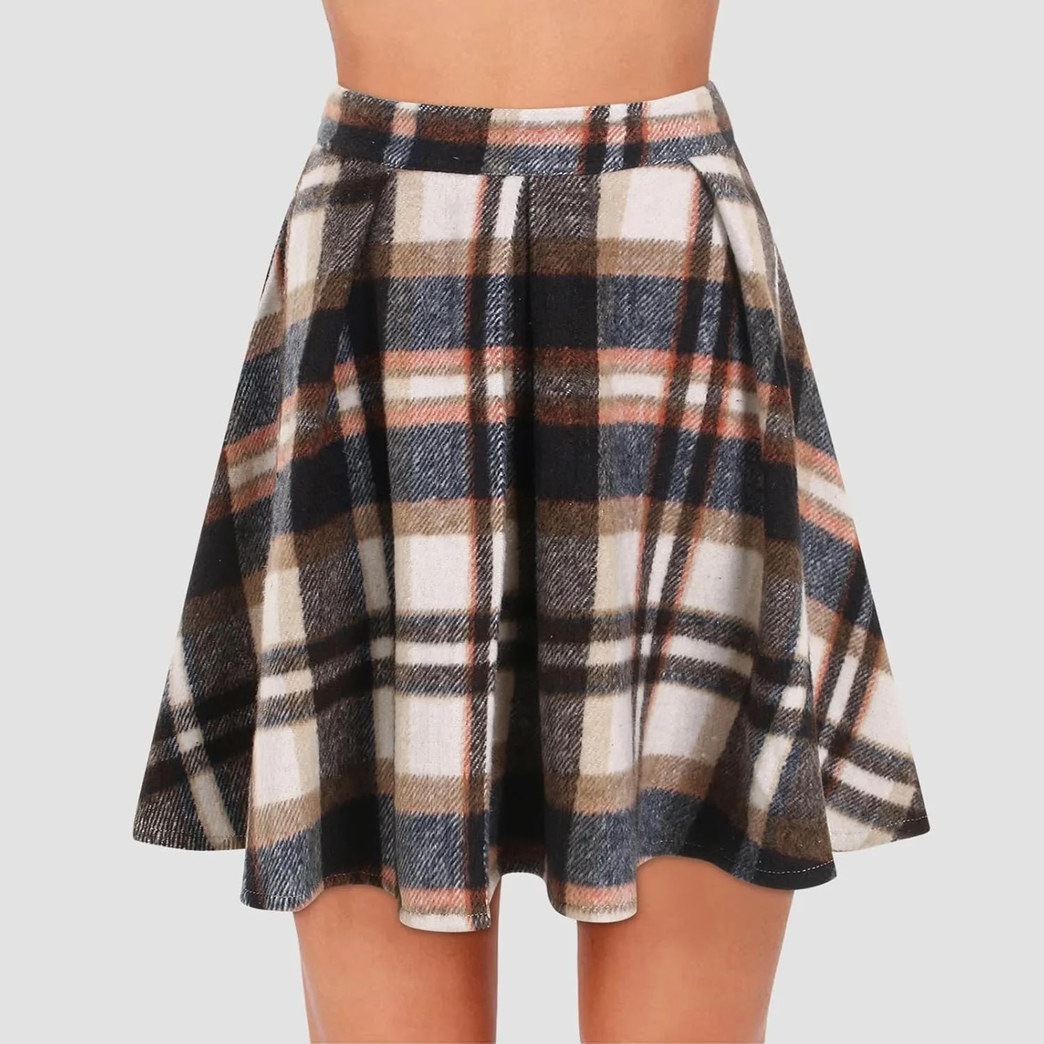 Pleated Siggy Skirts for Womens Cute Ruffle Mini Skirt Trendy High Waisted Tiered A ine Boho Checkered Stripes Flowy