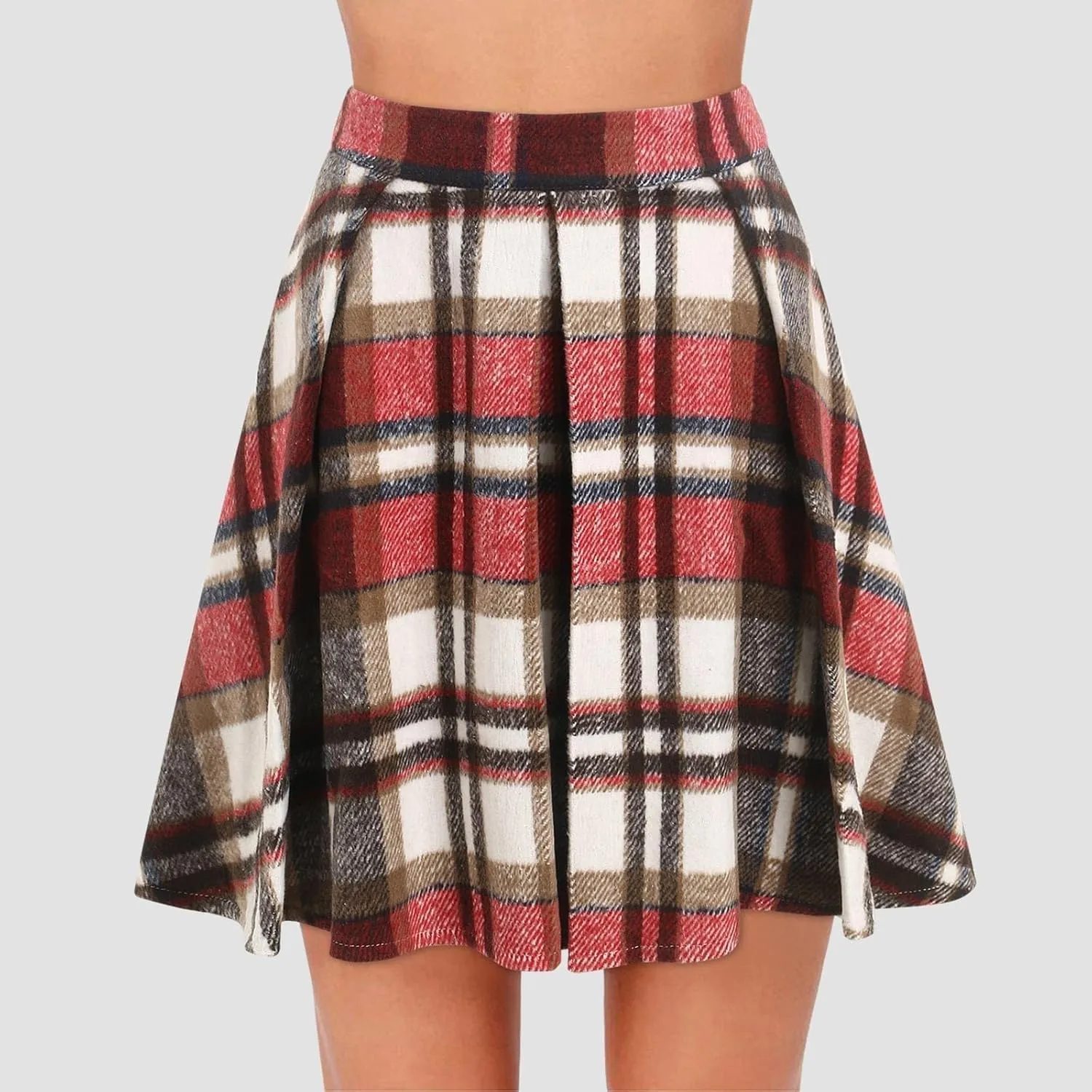Pleated Siggy Skirts for Womens Cute Ruffle Mini Skirt Trendy High Waisted Tiered A ine Boho Checkered Stripes Flowy