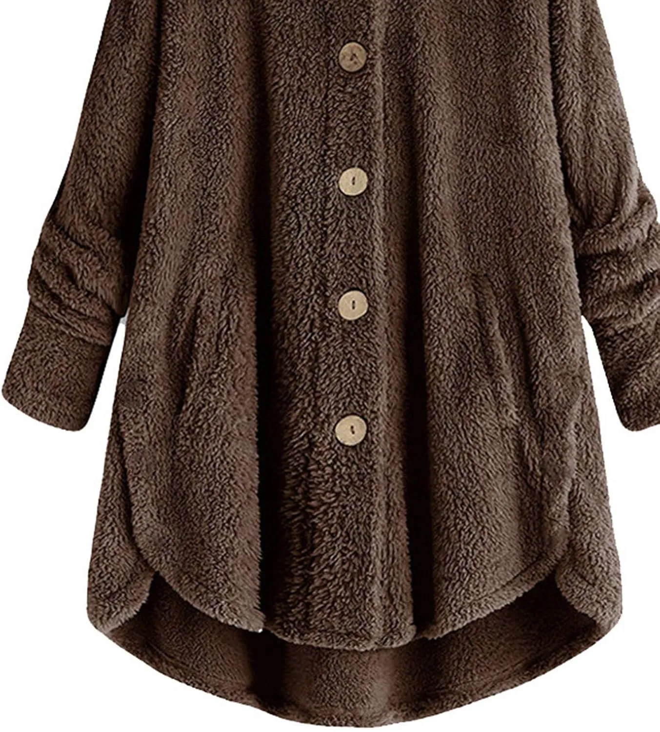 Plus Size Cardigan for Women Loose Button Down Hooded Sweater Long Sleeve Solid Fuzzy Jacket Coat 2024 Fall Winter