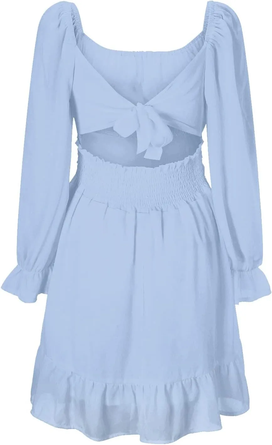 Plus Size Dresses Wedding Guest - Formal Cocktail Floral Square Neck Long Sleeve Holiday Dresses Curvy Women Spring Dresses