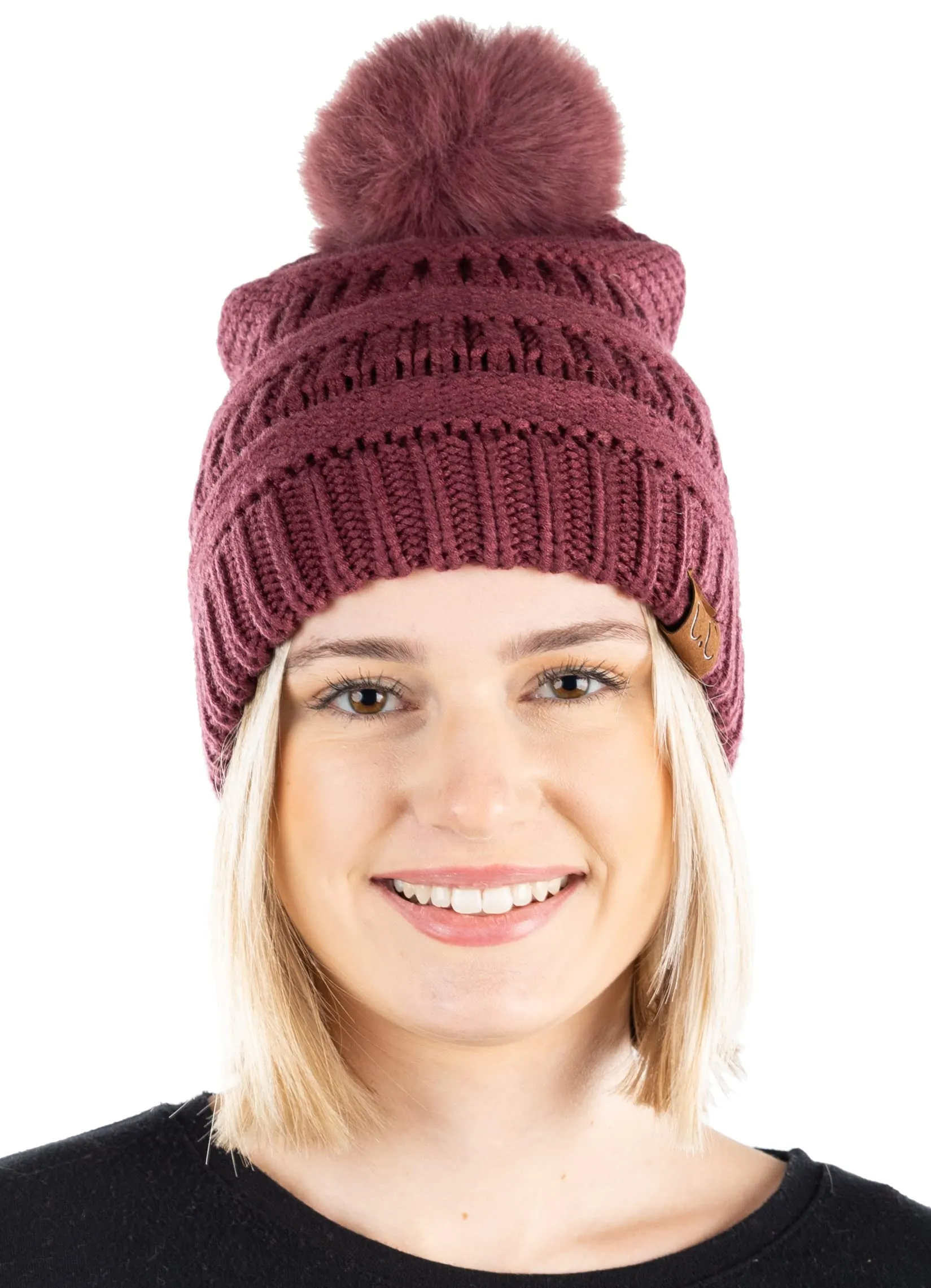 Pom Beanie & Lined Gloves Set (Matching Pom) by Funky Junque