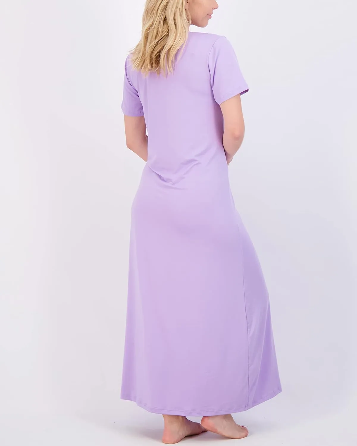 Real Essentials 3 Pack: Women's Soft Maxi Long Nightshirt Short Sleeve Soft Nightgown Sleep Dress (Available in Plus Size)
