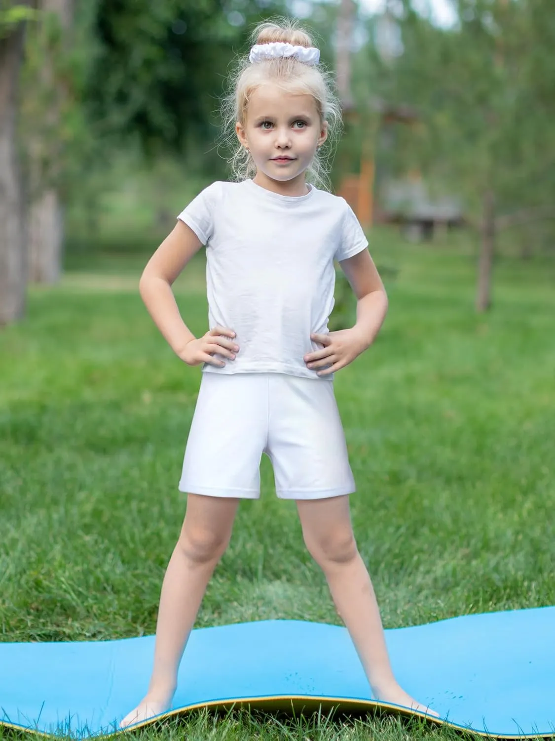Resinta 4 Pack Girls Cotton Bike Shorts Toddler Basic Cartwheel Shorts Kids Under Dress Shorts Solid Dance Safety Shorts