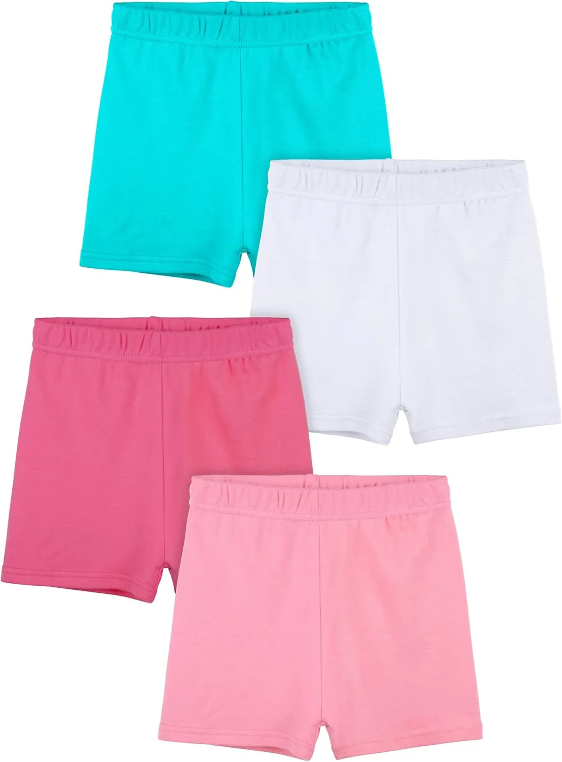 Resinta 4 Pack Girls Cotton Bike Shorts Toddler Basic Cartwheel Shorts Kids Under Dress Shorts Solid Dance Safety Shorts