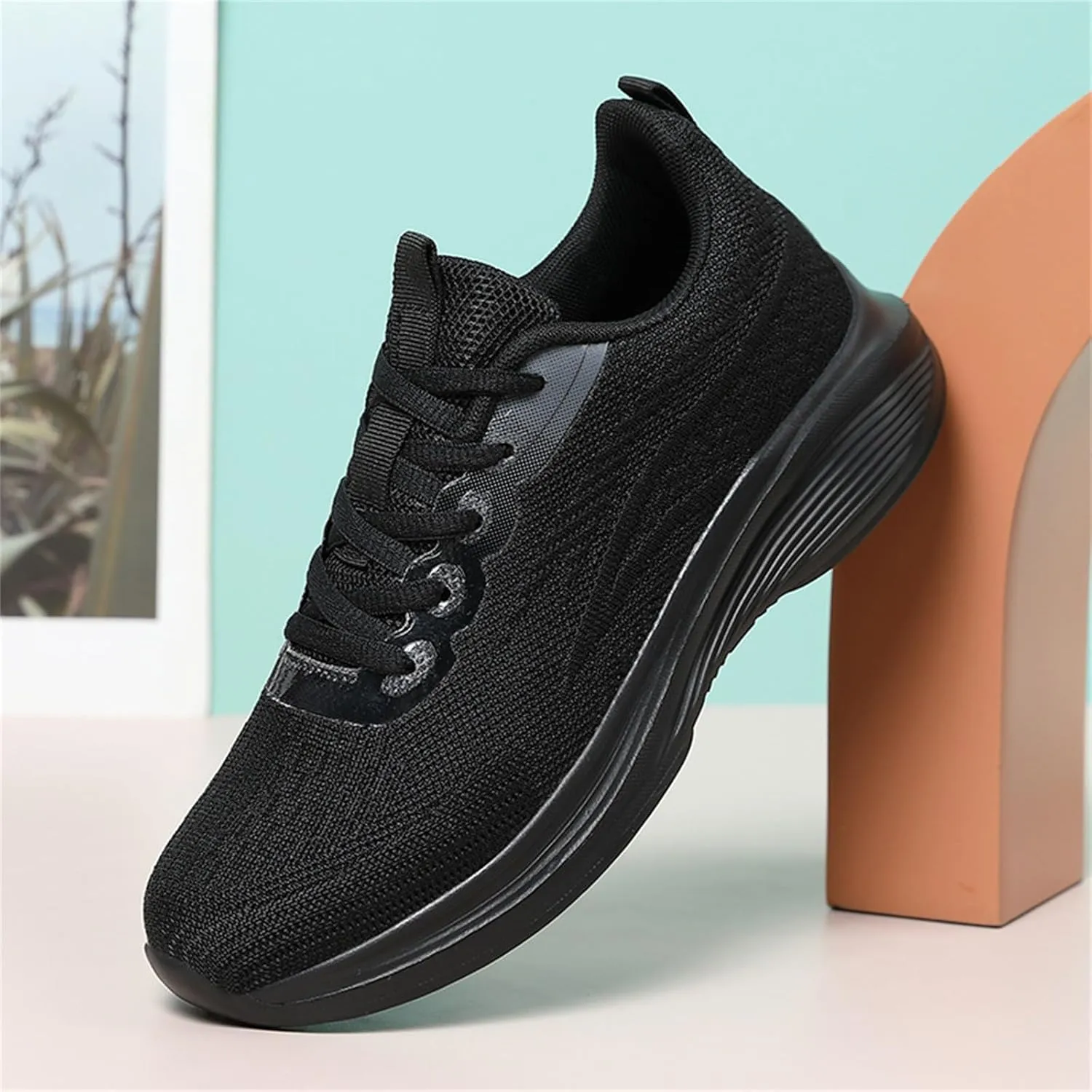 Running Shoes for Men Slip On Walking Sneaker Lace Up Tennis Gym Workout Shoes Mesh Breathable Non Slip Cushioning Sneakers