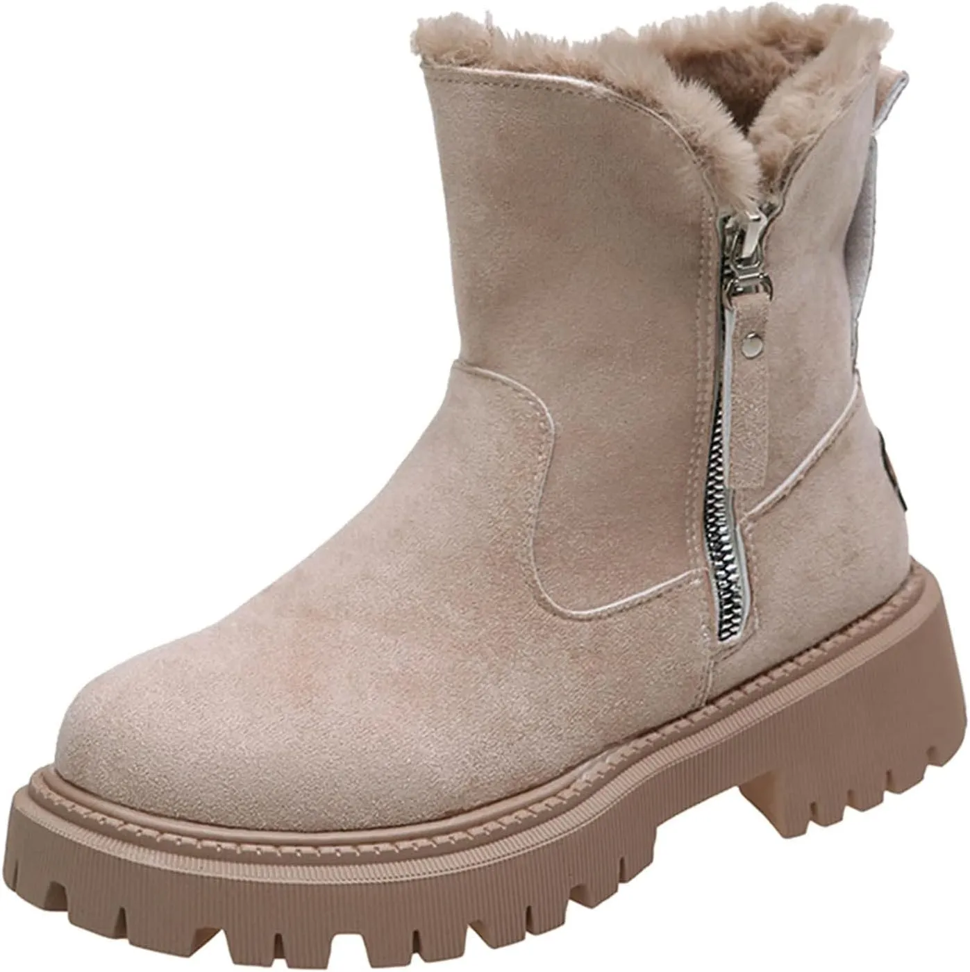 SBGMoSJ Winter Boots for Women Waterproof Size 12 Womens Winter Boots Wide Width Mid Calf Warm Winter Boots Women Size 11 Womens Waterproof Boots Botas Para Frio Mujeres