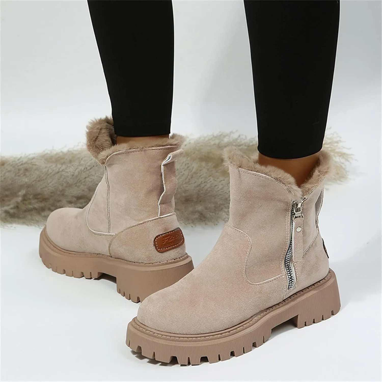 SBGMoSJ Winter Boots for Women Waterproof Size 12 Womens Winter Boots Wide Width Mid Calf Warm Winter Boots Women Size 11 Womens Waterproof Boots Botas Para Frio Mujeres