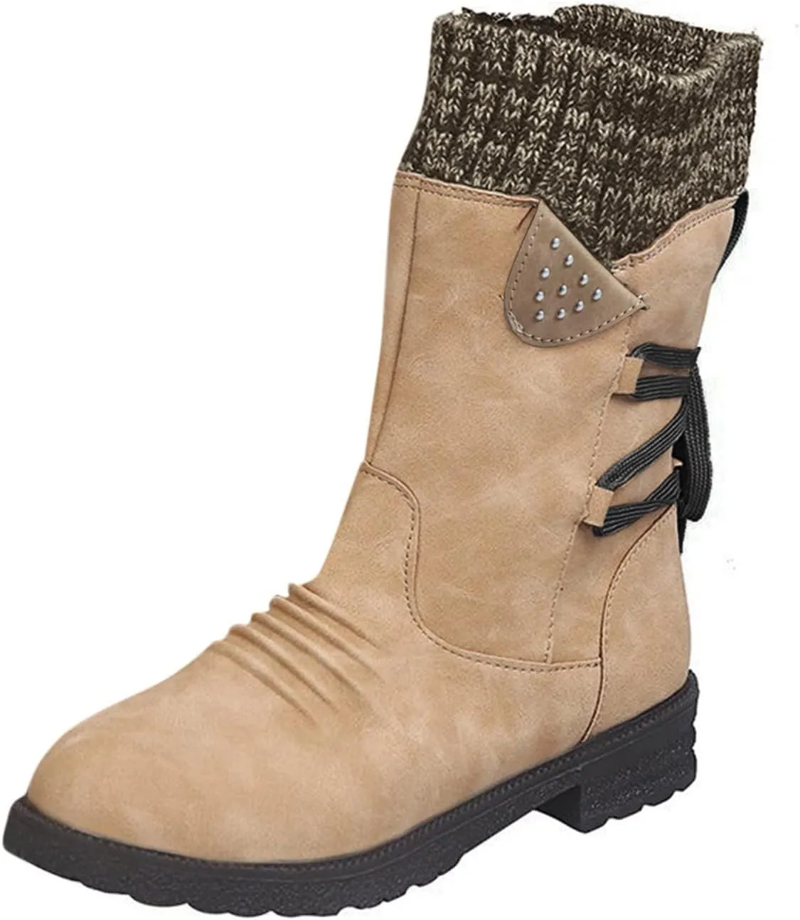 SBGMoSJ Winter Boots for Women Waterproof Snow Non Slip Zipper Women's Winter Boots Waterproof Warm Women Winter Boots Wide Calf Boots for Winter Waterproof Botas Para El Frio Sales Clearance