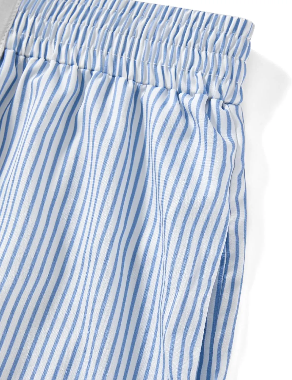 Seyurigaoka Y2k Striped Boxer Shorts for Women Pinstripe Pajamas Shorts Wide Leg Pj Sleep Shorts Low Rise Lounge Shorts
