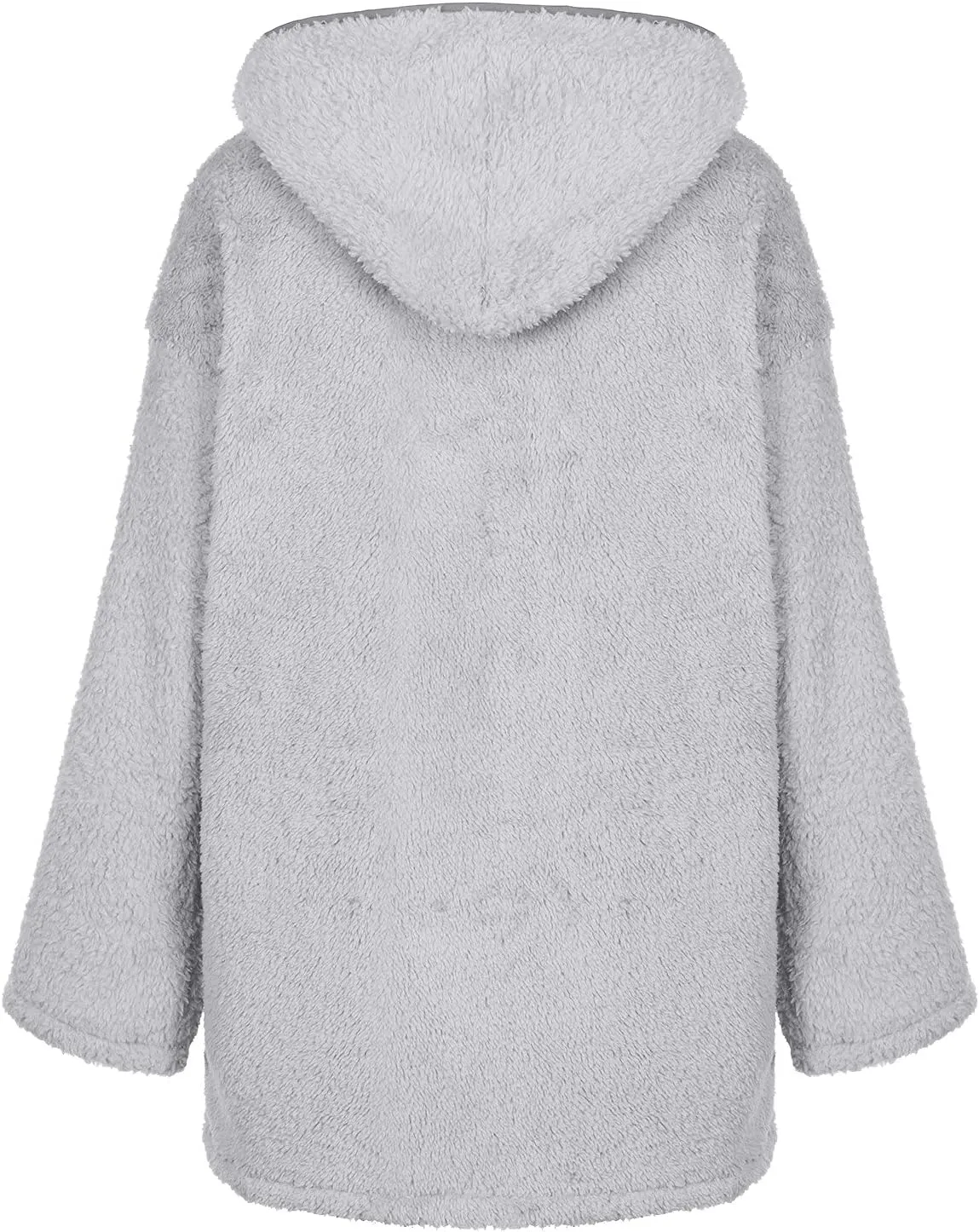 Sherpa Jacket Women Fuzzy Fleece Oversized Open Front Hooded Cardigan Cozy Soft Fluffy Sweater Coats with Pockets