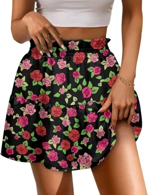 Short Skirts for Women Sexy High Waist Tiered Mini Skirt