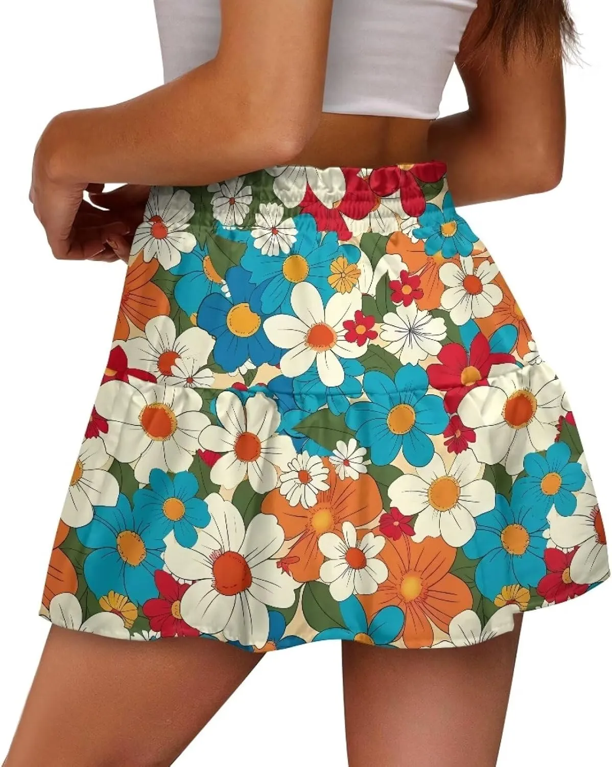 Short Skirts for Women Sexy High Waist Tiered Mini Skirt
