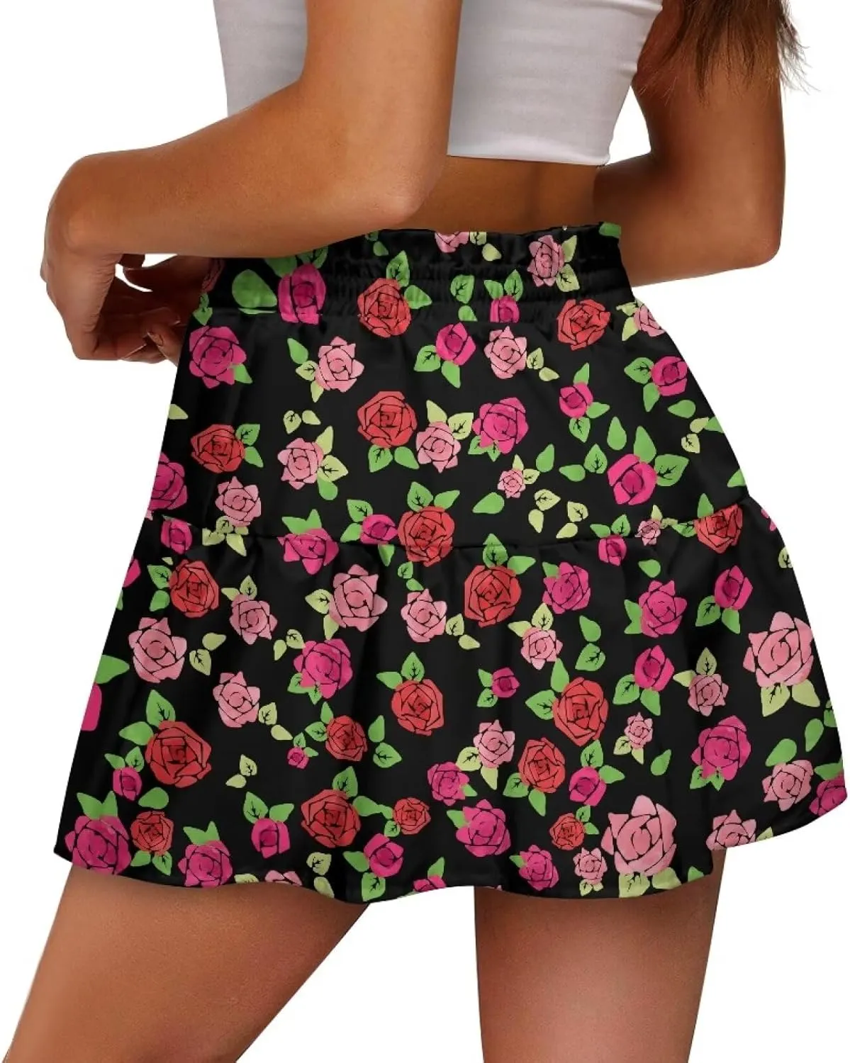 Short Skirts for Women Sexy High Waist Tiered Mini Skirt