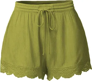 Shorts for Women 2024 Solid Color Elastic High Waist Bermuda Shorts Soft Trendy Shorts Resort Wear Beach Shorts