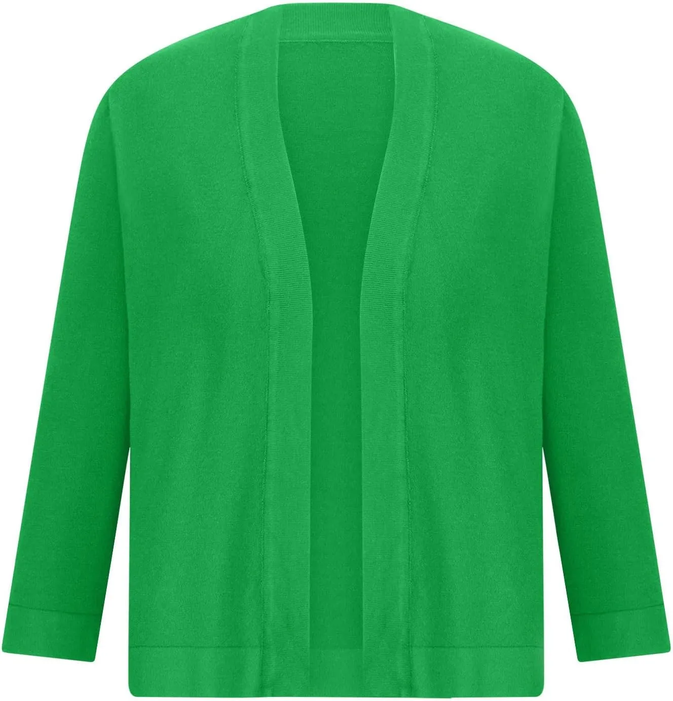 Shrug Cardigan for Women 3/4 Sleeve Opoen Front Soft Slouchy Sweater Solid Cropped Outwear Coats Dressy Casual Tops