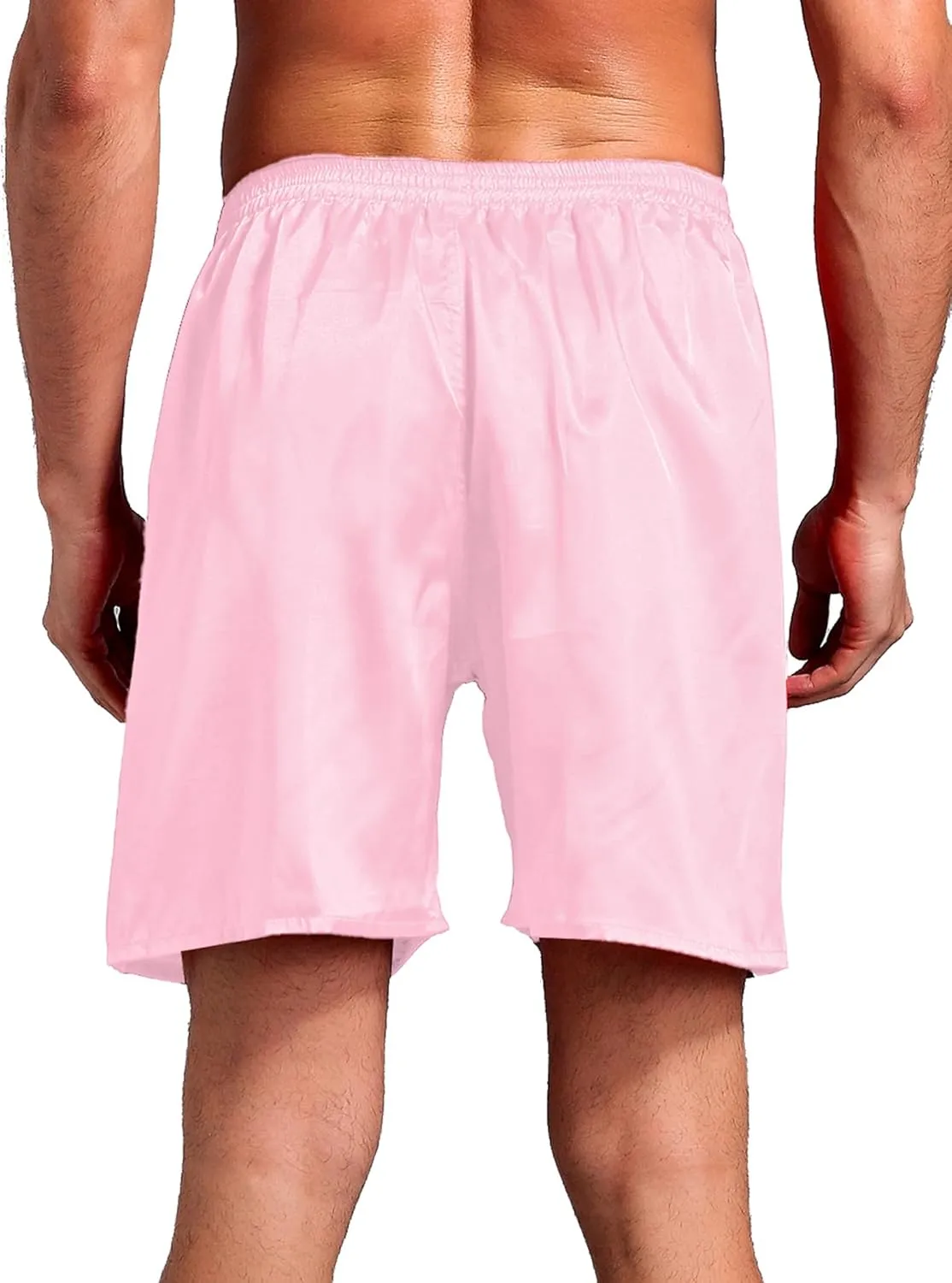 Silk Shorts Men Mid Elastic Waist Pajamas Shorts Comfy Satin Pjs Pants Sleepwear Boxer Shorts Sissy Lounge Shorts