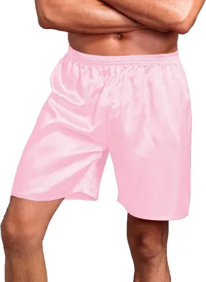 Silk Shorts Men Mid Elastic Waist Pajamas Shorts Comfy Satin Pjs Pants Sleepwear Boxer Shorts Sissy Lounge Shorts