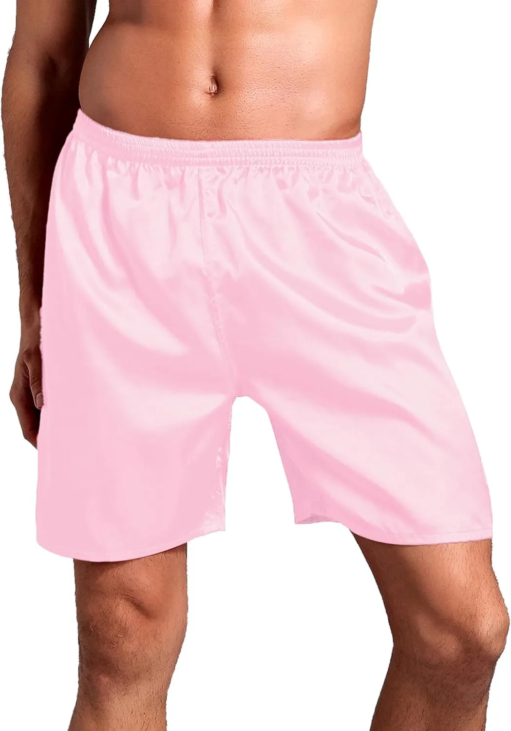 Silk Shorts Men Mid Elastic Waist Pajamas Shorts Comfy Satin Pjs Pants Sleepwear Boxer Shorts Sissy Lounge Shorts