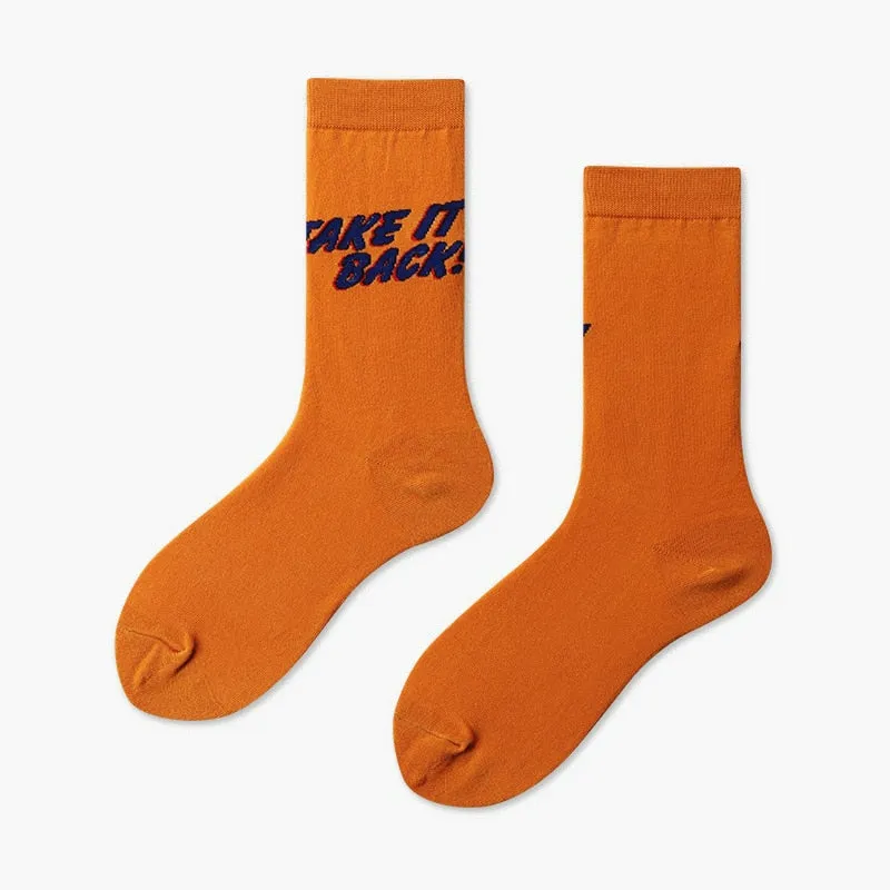 Skateboard Style Abstract Art Socks Set