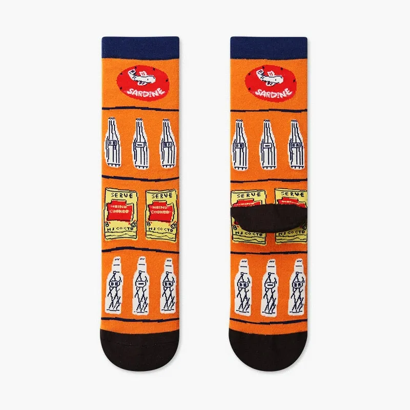 Skateboard Style Abstract Art Socks Set