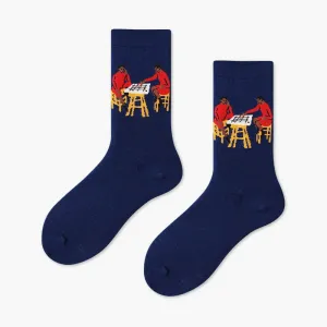 Skateboard Style Abstract Art Socks Set