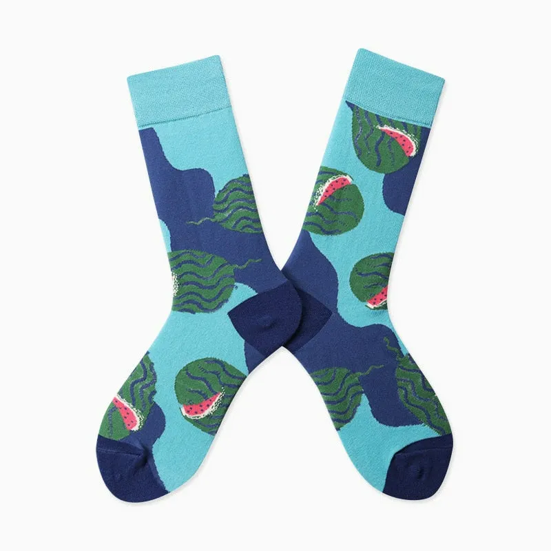 Skateboard Style Abstract Art Socks Set
