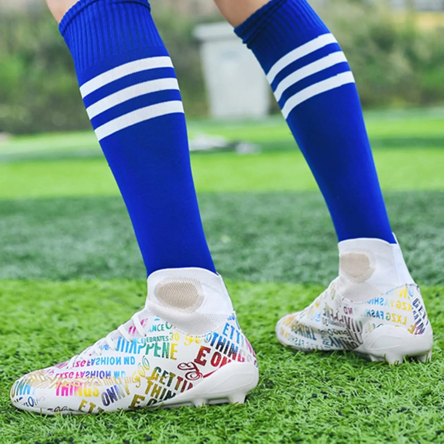Soccer Cleats Boys,Professional High-Top Fg/Ag Football Cleats Men,Breathable Comfortable Indoor Soccer Shoes Mens,Lightweight Non-Slip,for Training