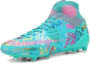 Soccer Cleats Boys,Professional High-Top Fg/Ag Football Cleats Men,Breathable Comfortable Indoor Soccer Shoes Mens,Lightweight Non-Slip,for Training